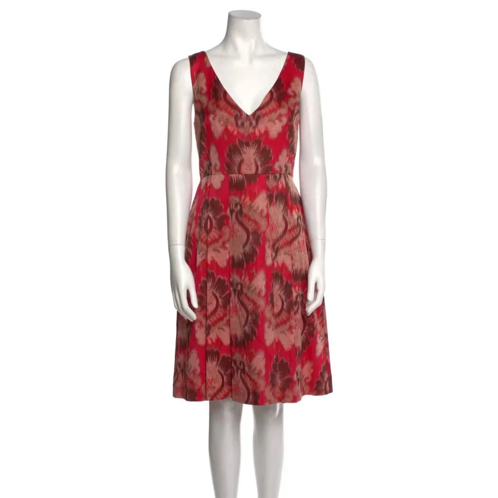 Tory Burch Silk Blend Watermelon Luau Dress 6 - Picture 5 of 10